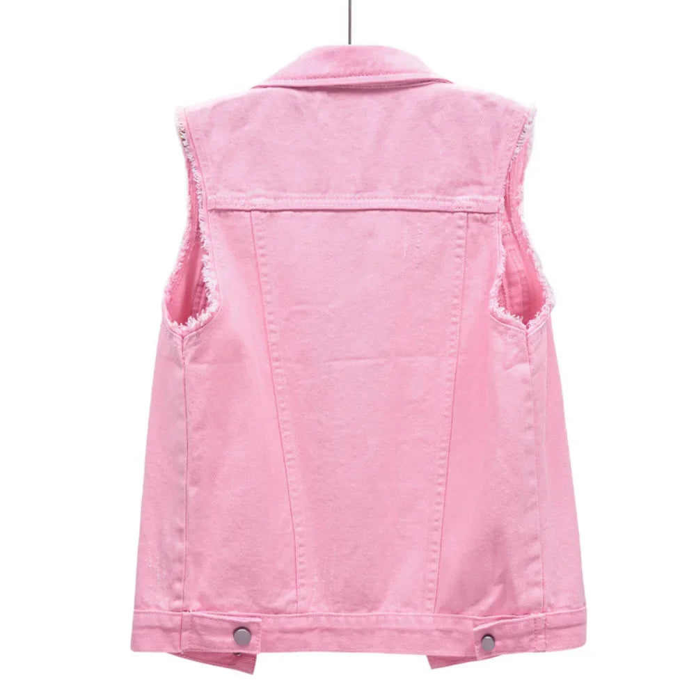 Coats Fashion Clothes Casual Vintage Elegant Sleeveless Denim Vest for Women Jacket Spring Streetwear Women Clothing Autumn