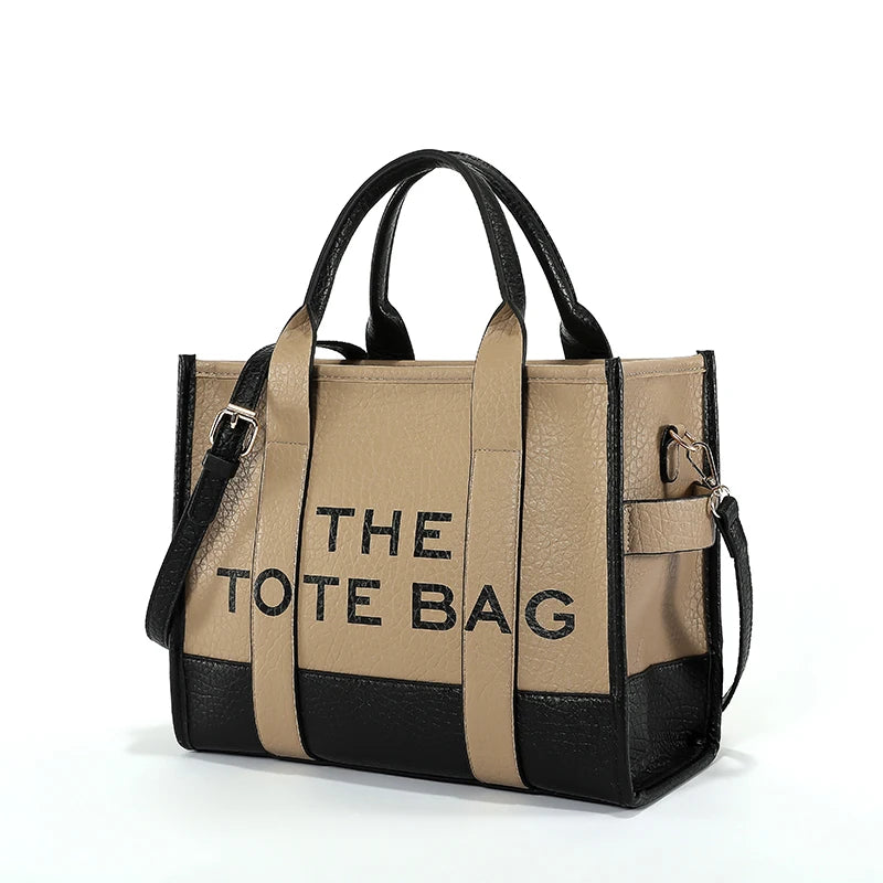 Women's Tote Bag 2024 New Leather Letters Shoulder Messenger Trend Fashion Color Matching Designer Bag Handbags