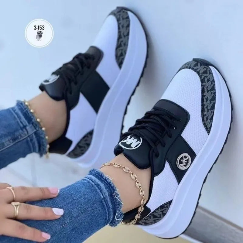 Casual Sports Shoes for Women Large Size Thick Sole Breathable Tennis Shoes Increase Height White Sneakers Free Shipping 2024